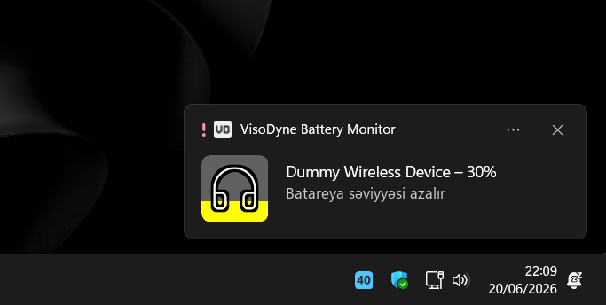 Batareya xəbərdarlığı
