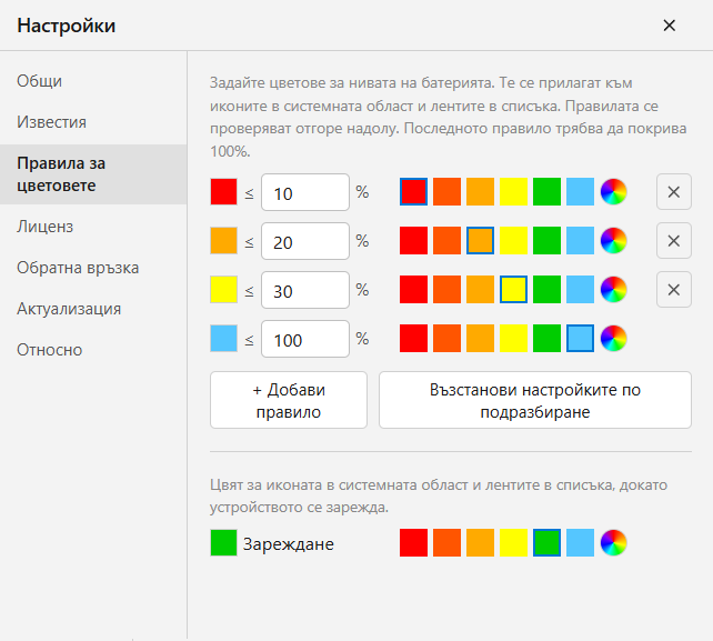 Правила за цветовете