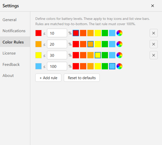 Color rules