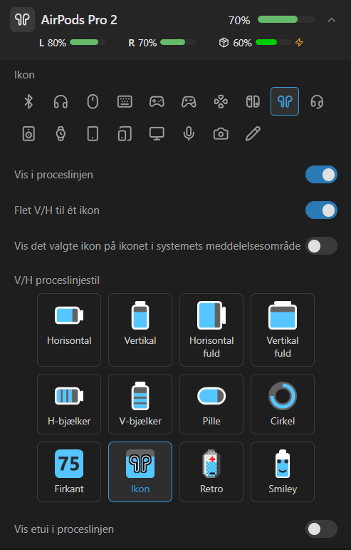 AirPods-oplysninger
