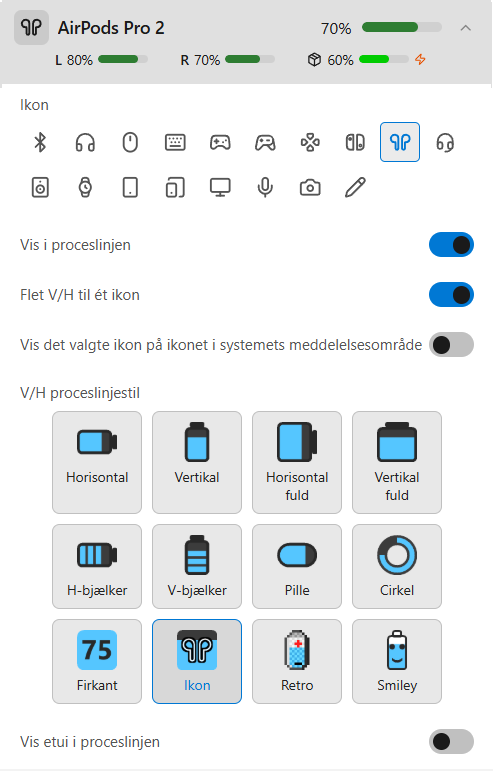 AirPods-oplysninger