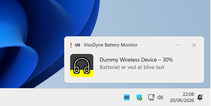Batteriadvarsel