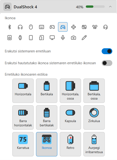 Gailuaren ezarpenak