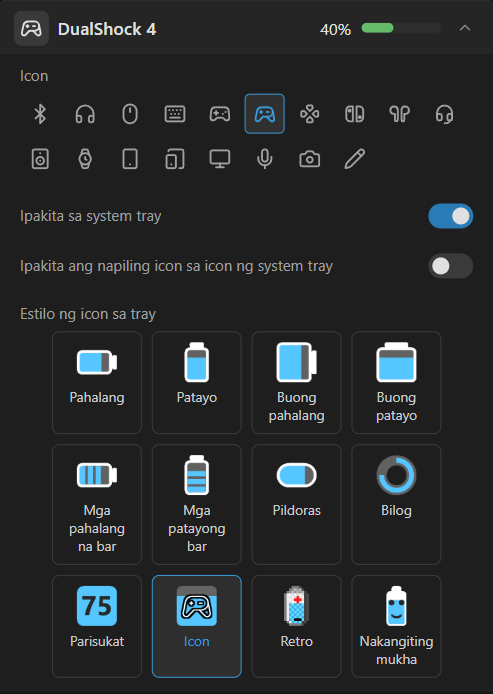 Mga setting ng device