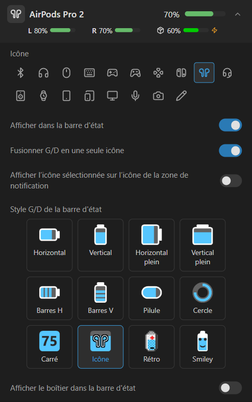 Détails des AirPods