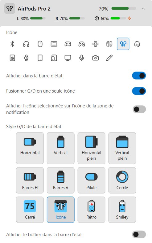 Détails des AirPods