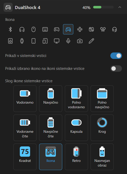 Nastavitve naprave