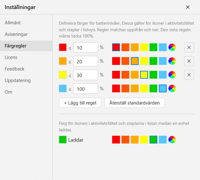Färgregler