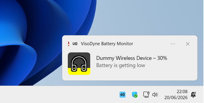 Battery warning